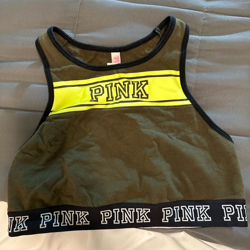 PINK Low-Impact Sports Bra - Olive Green - Large